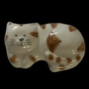Vintage Cat Papel Freelance Brooch Cream & Brown